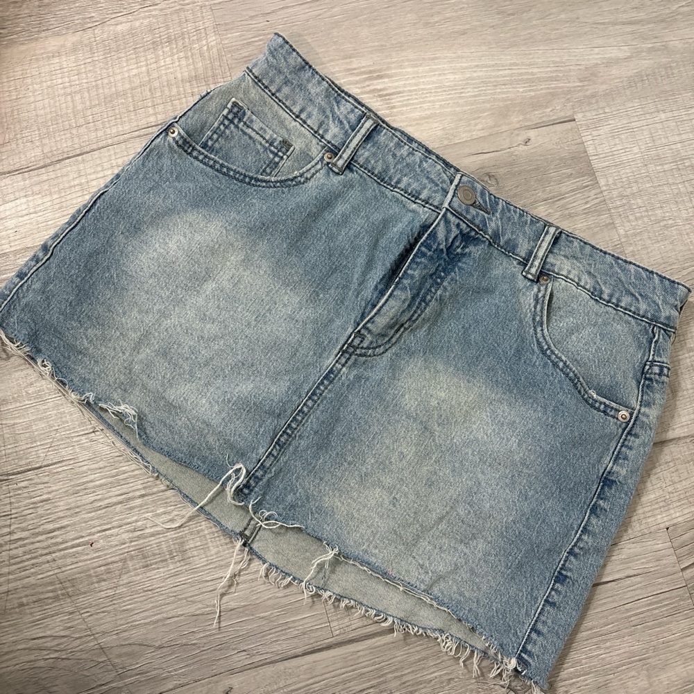 No Boundaries Light Blue Denim Mini Skirt - Picture 1 of 2